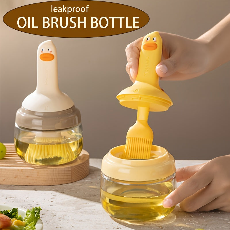 Second Generation Oil Dispenser Bottle 190ml Leak-Proof Glass and Silicone for Sauces and Barbecue