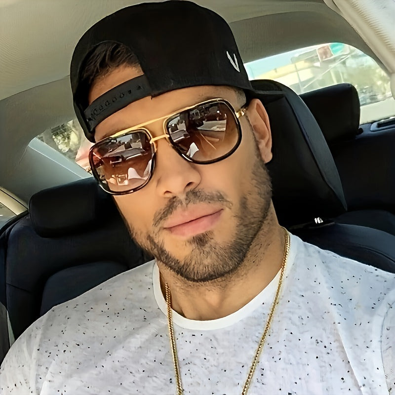 Double Beam Frame Fashion Glasses for Men Photo Props Decorative Eyewear Daily Accessory Gift