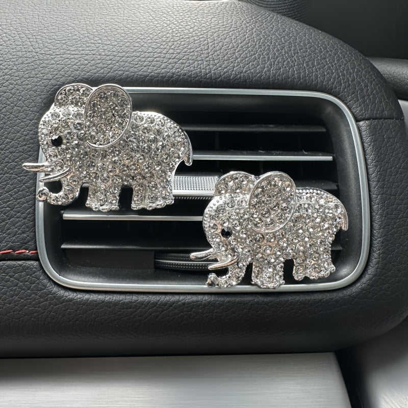 Car Air Vent Perfume Clip 2D Flat Elephant Cartoon Decor Accessory