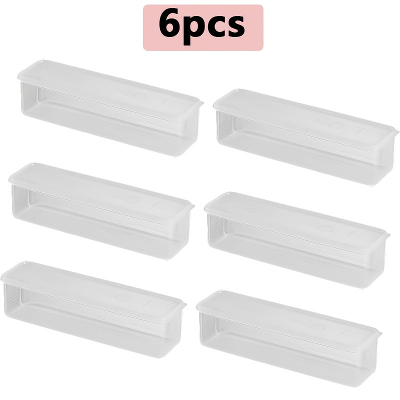 Set of 6 Plastic Food Storage Containers with Lids for Refrigerator Organization