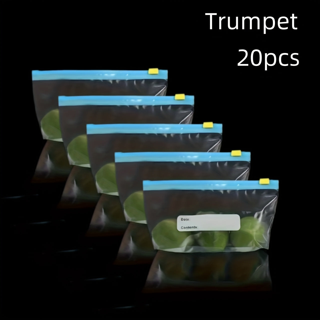 Durable transparent zipper storage bags for food preservation fruits vegetables beans dietary organization