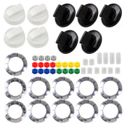 Kit de perillas eléctricas universales para estufa, 4 juegos, piezas de reemplazo de plástico blanco