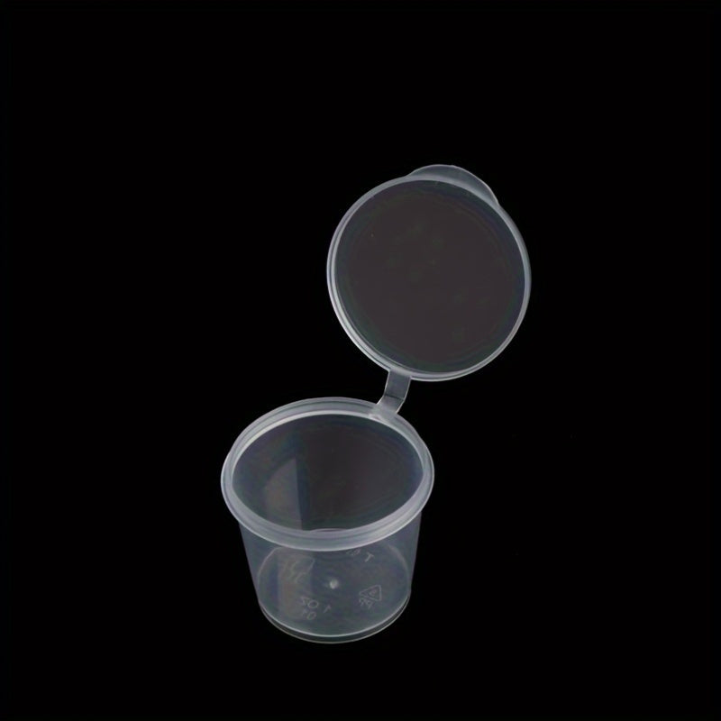 100 Pack Clear Plastic Disposable Sauce Containers with Lids for Condiments