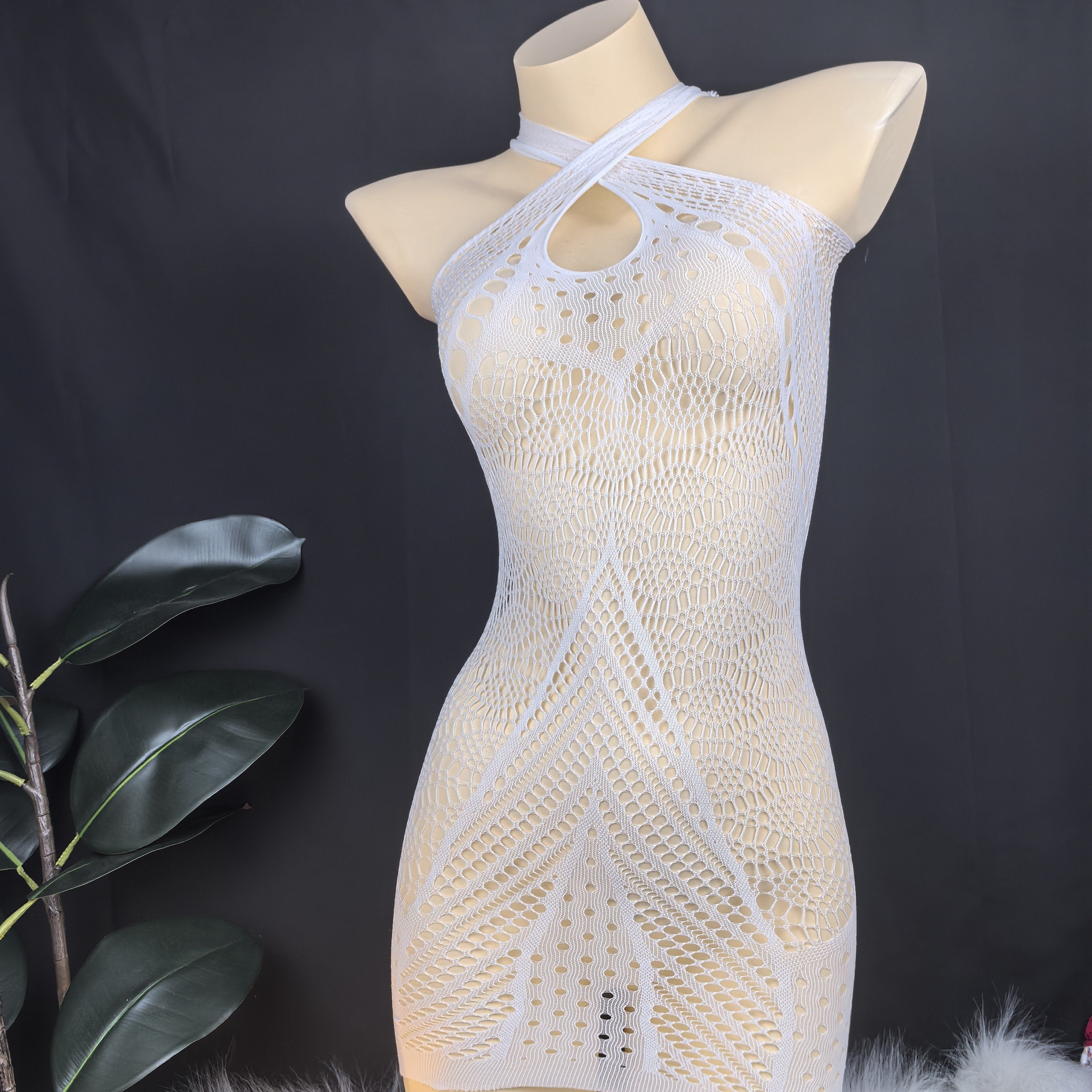 Women’s Mesh Bodycon Dress Sexy European American Style Short Sleeve Black Small