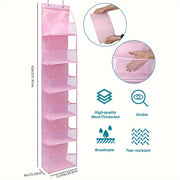 Storage Organizer with 6 Baskets for Food Cosmetics and Essentials Behind Doors