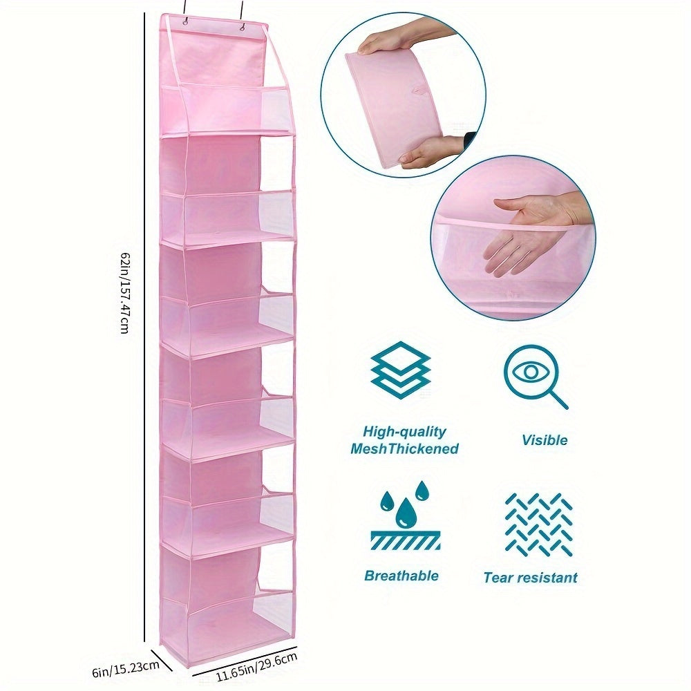 Storage Organizer with 6 Baskets for Food Cosmetics and Essentials Behind Doors