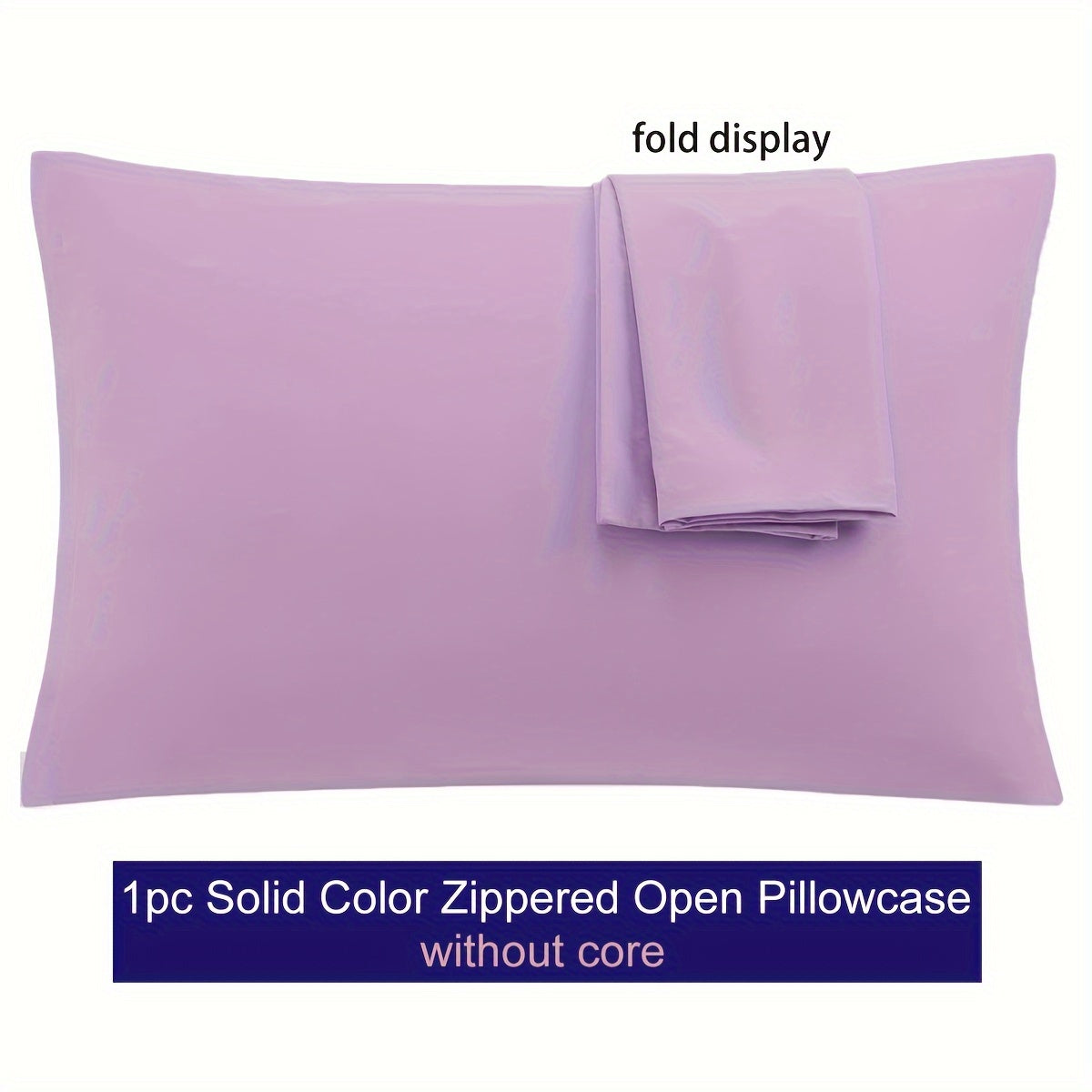 Microfiber Pillowcase with Zipper Closure Solid Color Various Sizes