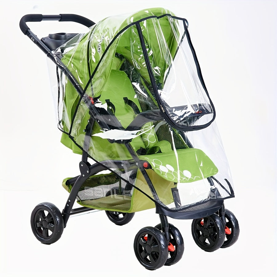 Kids Stroller Rain Cover Windproof Waterproof Umbrella Protector for Carriage