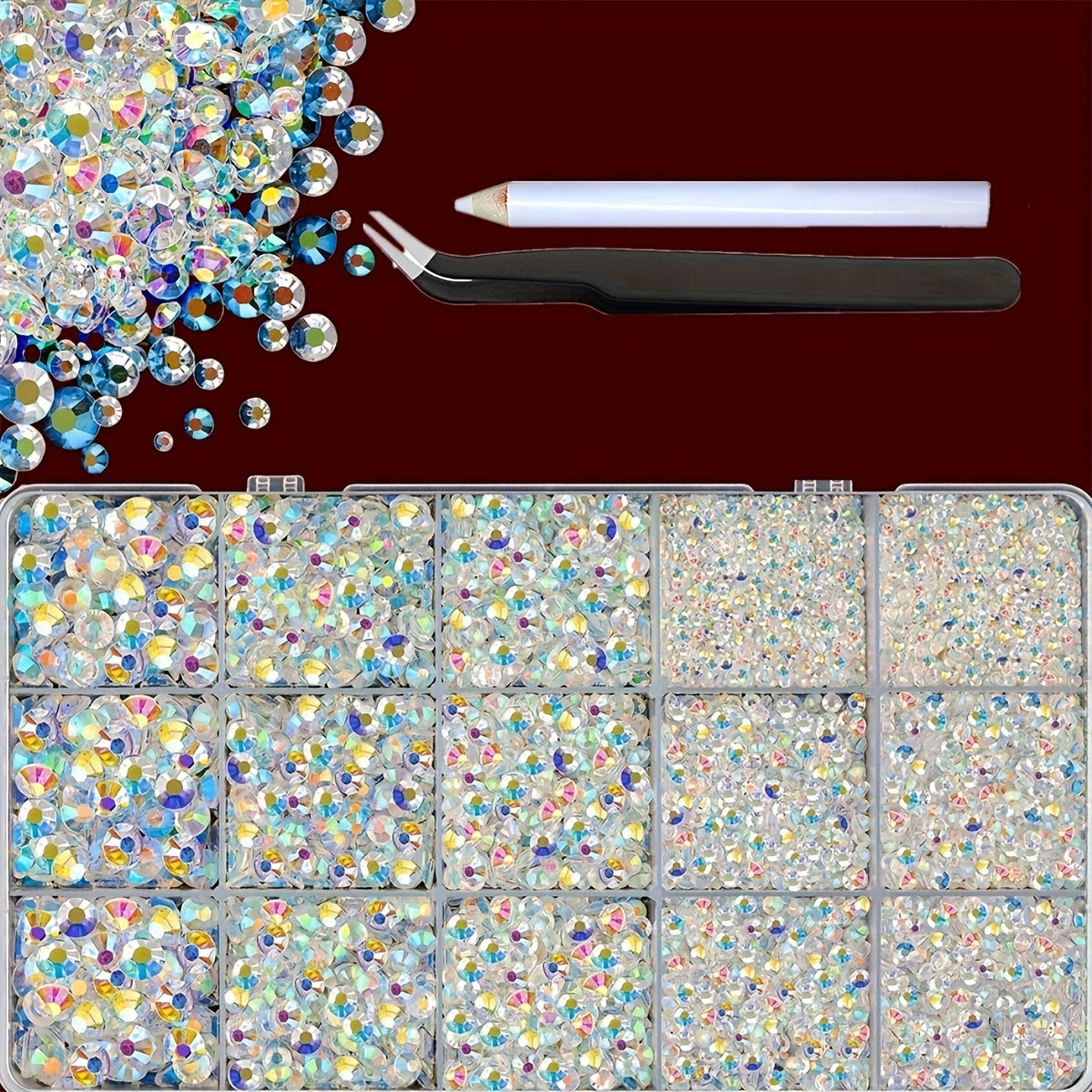16,000 Flatback Crystal Gems Set 2-6mm for DIY Crafts Clothing Embellishments