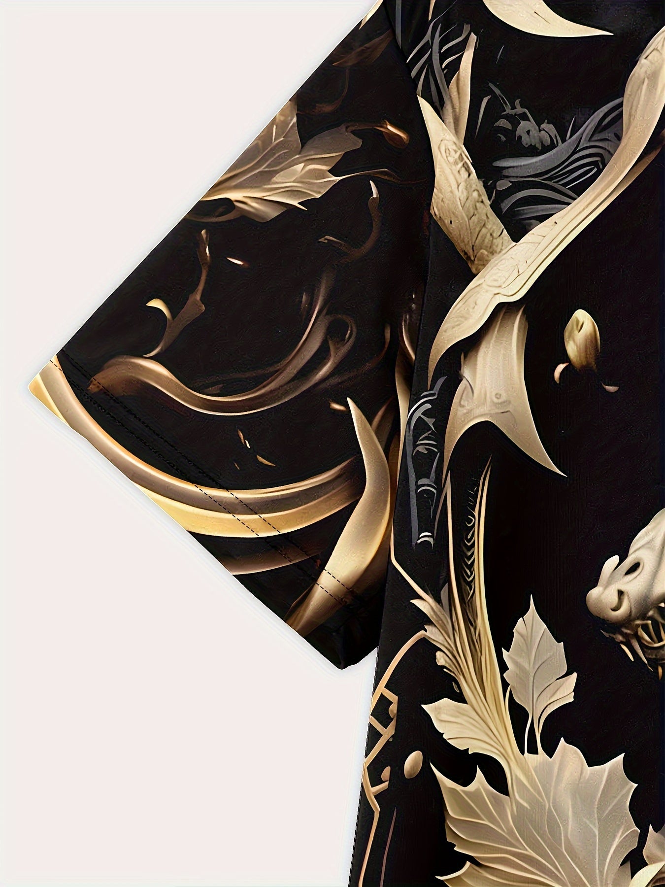 Men's Short Sleeve Crew Neck T-Shirt with Dragon Graphic Print Polyester Summer Casual