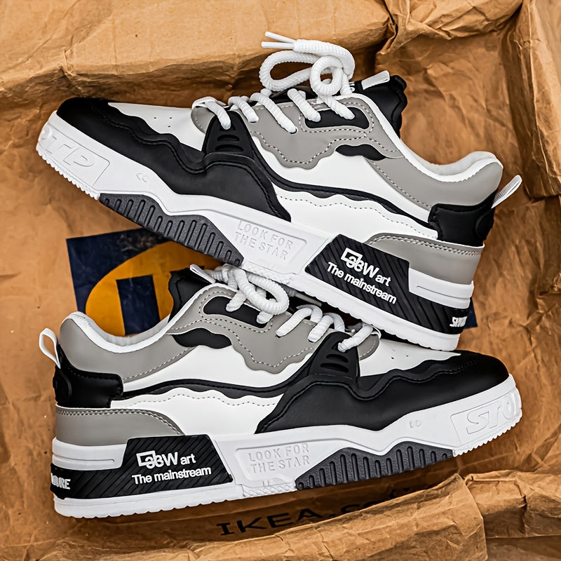 Men's Skateboard Sneakers Casual Low Top Lace-Up PVC Sole Comfortable All-Season