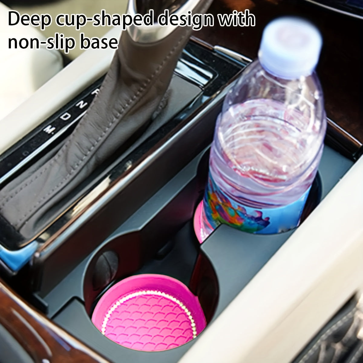 2PCS Silicone Car Cup Coasters Non-Slip Rhinestone Interior Accessories