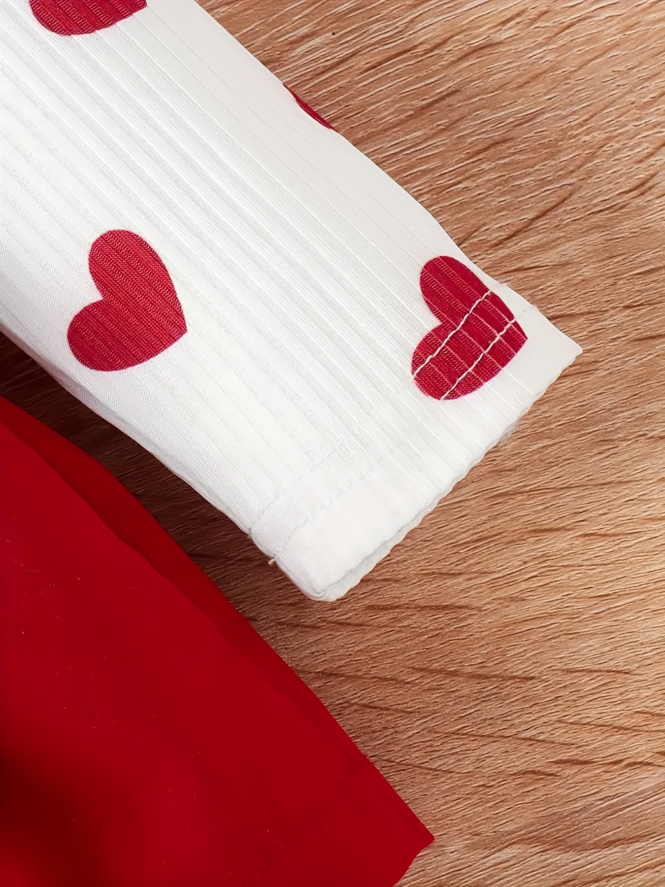 Baby Girl Valentine's Day Dress with Lace Big Bow Love Print and Headwear