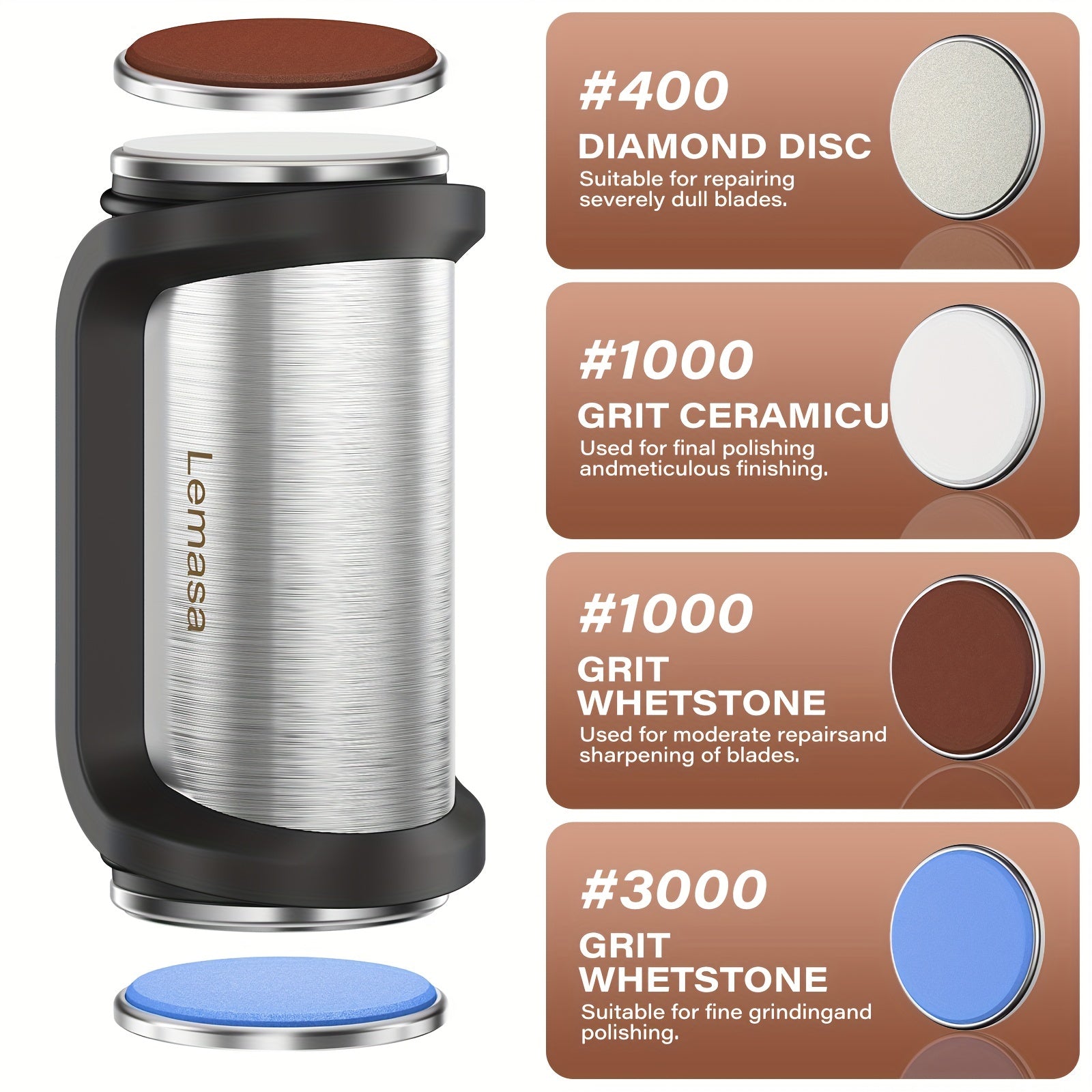 Премиальный набор точил для ножей с алмазными и точильными дисками для всех ножей