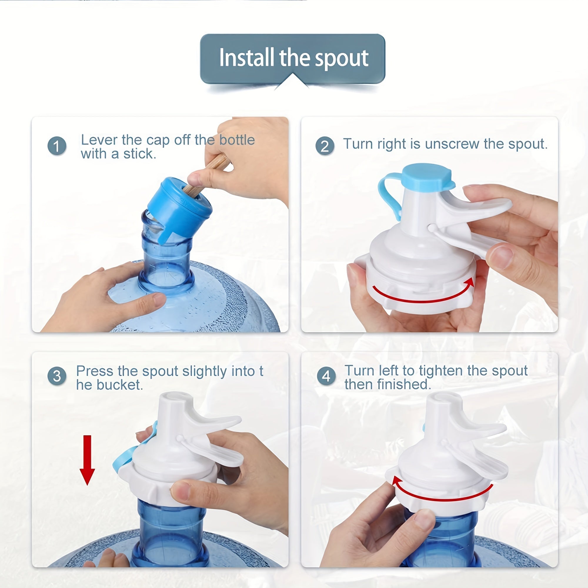 Water Dispenser Stand with Detachable Cooler Faucet for 5-10L Bottles