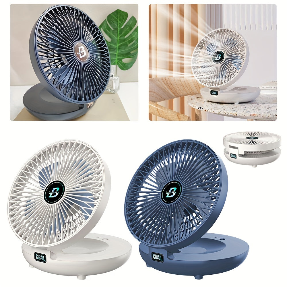 Portable Foldable Fan with Rechargeable Battery for Camping RV Office Travel