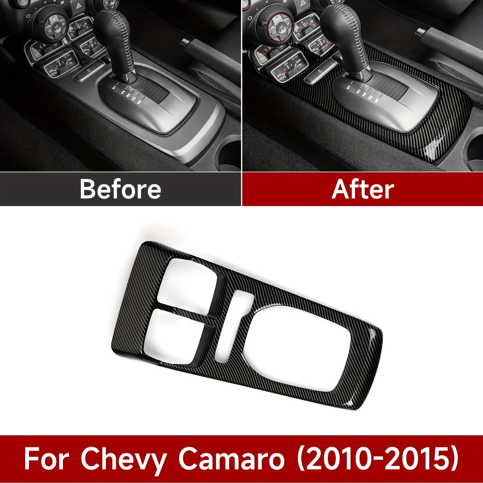 Car Interior ABS Carbon Fiber Center Console Gear Shift Panel Sticker for Camaro