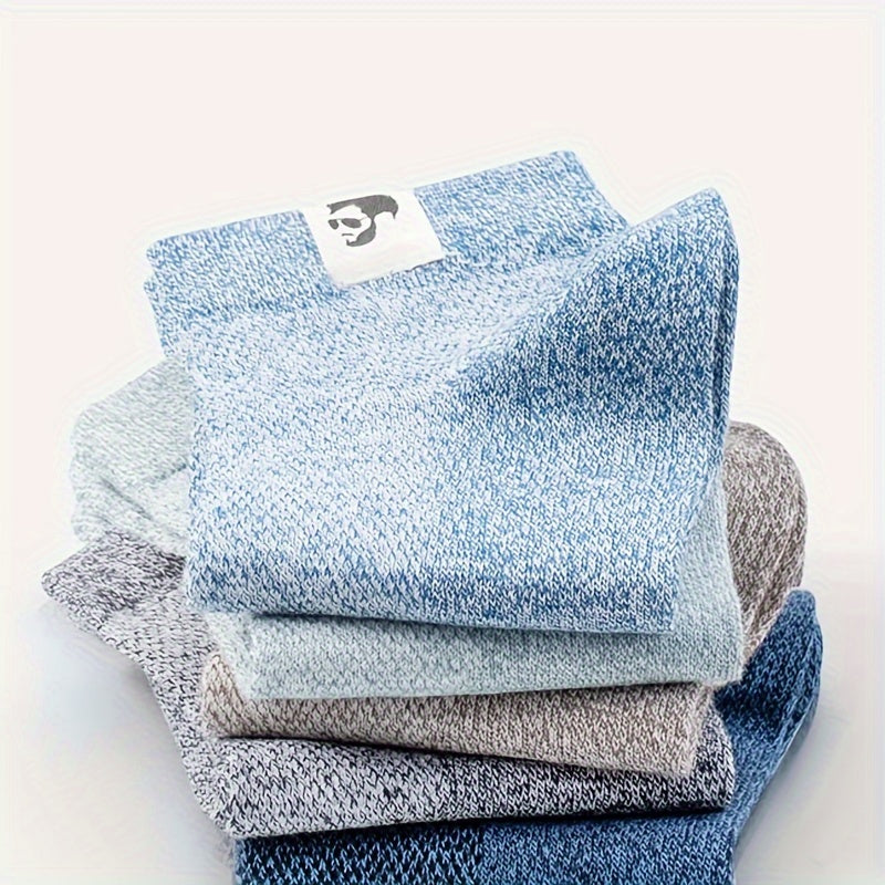 Men's Mid-Calf Socks 6 Pairs Breathable Mesh Anti-Odor Sweat-Absorbing Summer