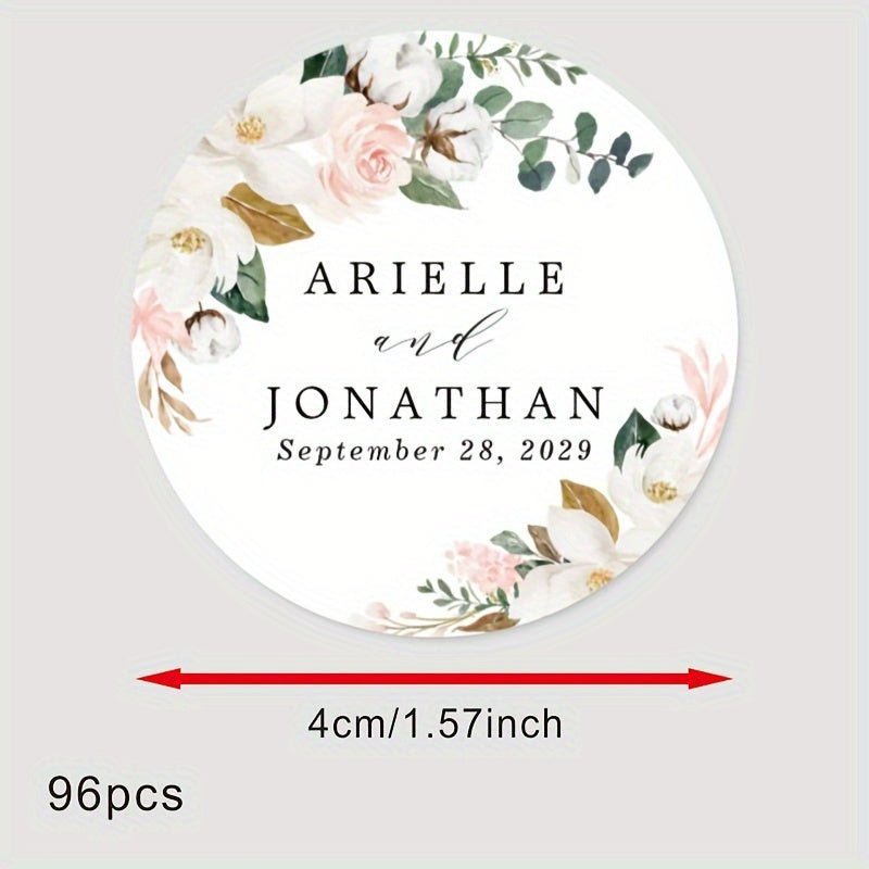 Personalized Bridal Shower Labels Custom Thank You Stickers Name and Date Recyclable Matte Finish
