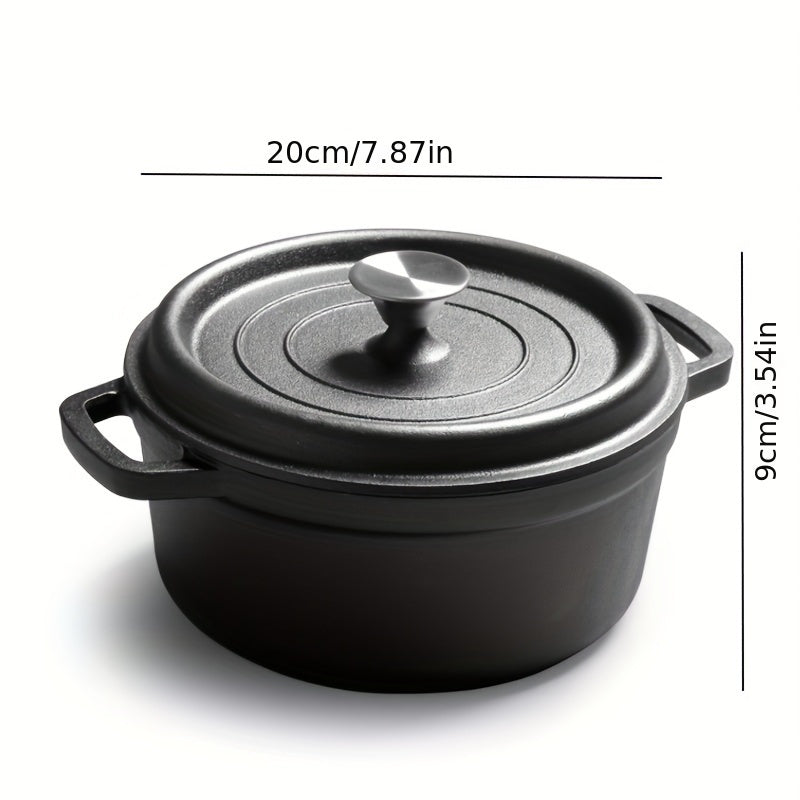 2024-yil uchun yangi: Zamonaviy quyma temir Golland qozoni - Katta o'lcham, qoplamasiz qaynatish qozoni, oson pishirish va xizmat ko'rsatish uchun ikki tutqich bilan jihozlangan