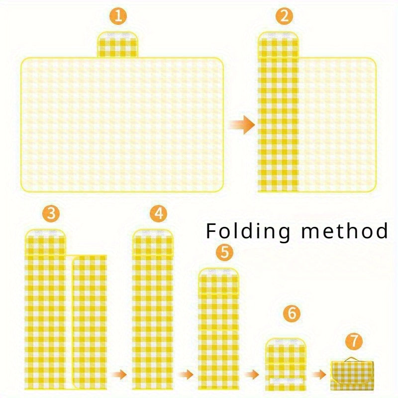 Waterproof Picnic Blanket with Portable Storage Bag Non-Woven Fabric Moisture-Resistant Foldable Mat for Camping Beach Outdoor