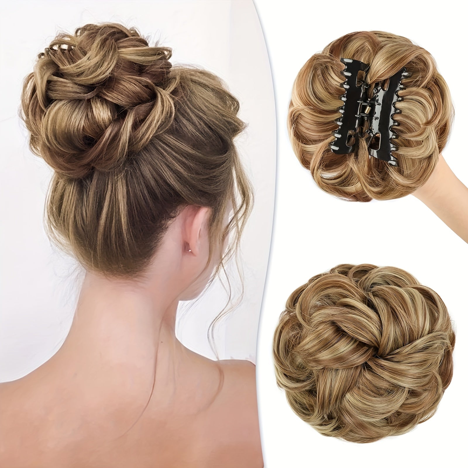 Women Synthetic Braided Hair Bun 6 Inch Volumizing Natural Look