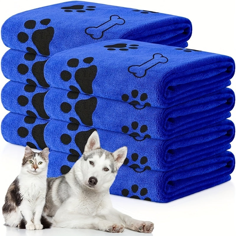 Microfiber Pet Towel for Dogs 60x100cm Super Absorbent Quick Dry Paw Print Design