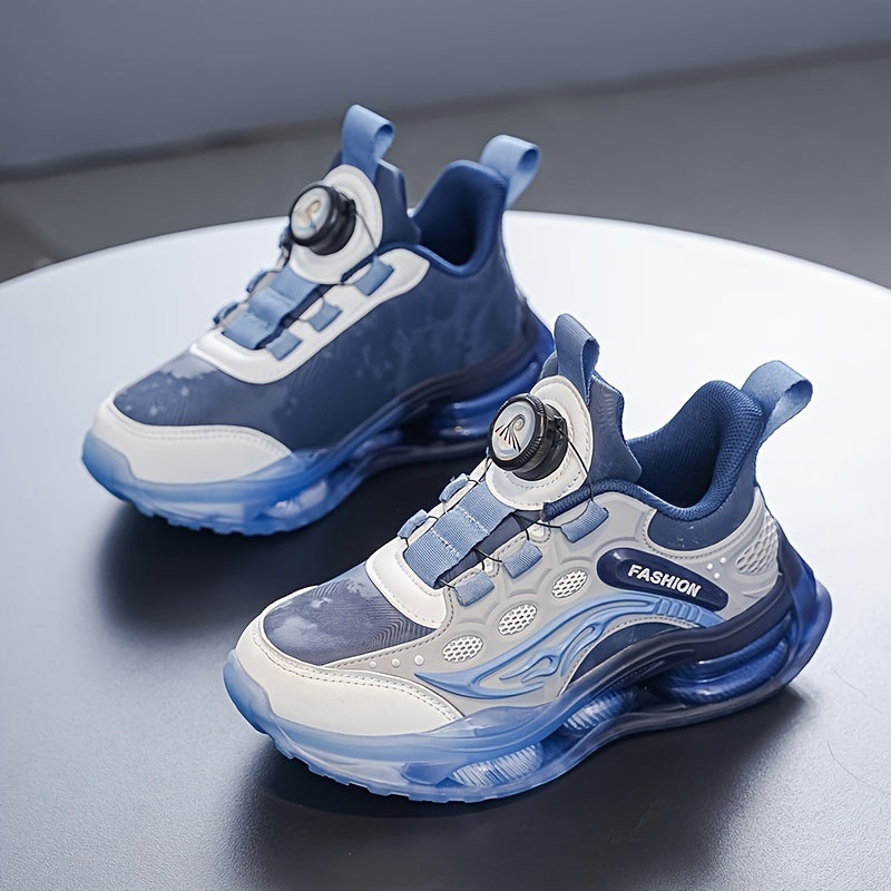 Детские повседневные спортивные туфли для мальчиков и девочек с вращающейся пряжкой и мягкой подошвой из EVA