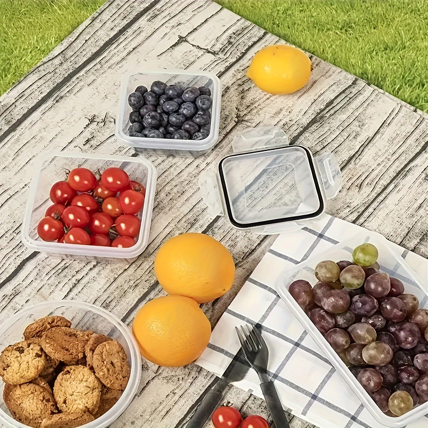 Juego de 12 frascos de plástico de grado alimentario con tapas para organización de la cocina