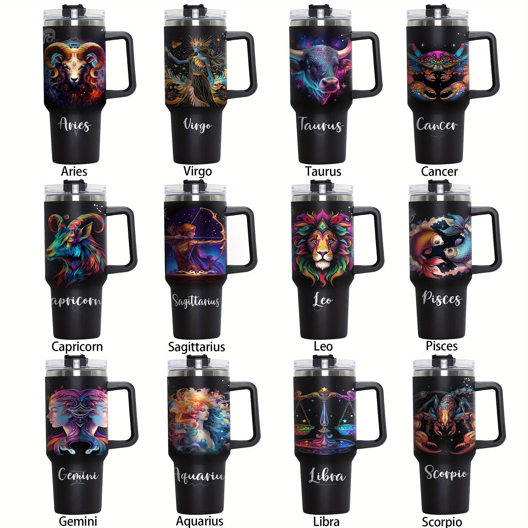 Stainless Steel Travel Mug Constellation Tumbler Vacuum Insulated Cup for Gifts
