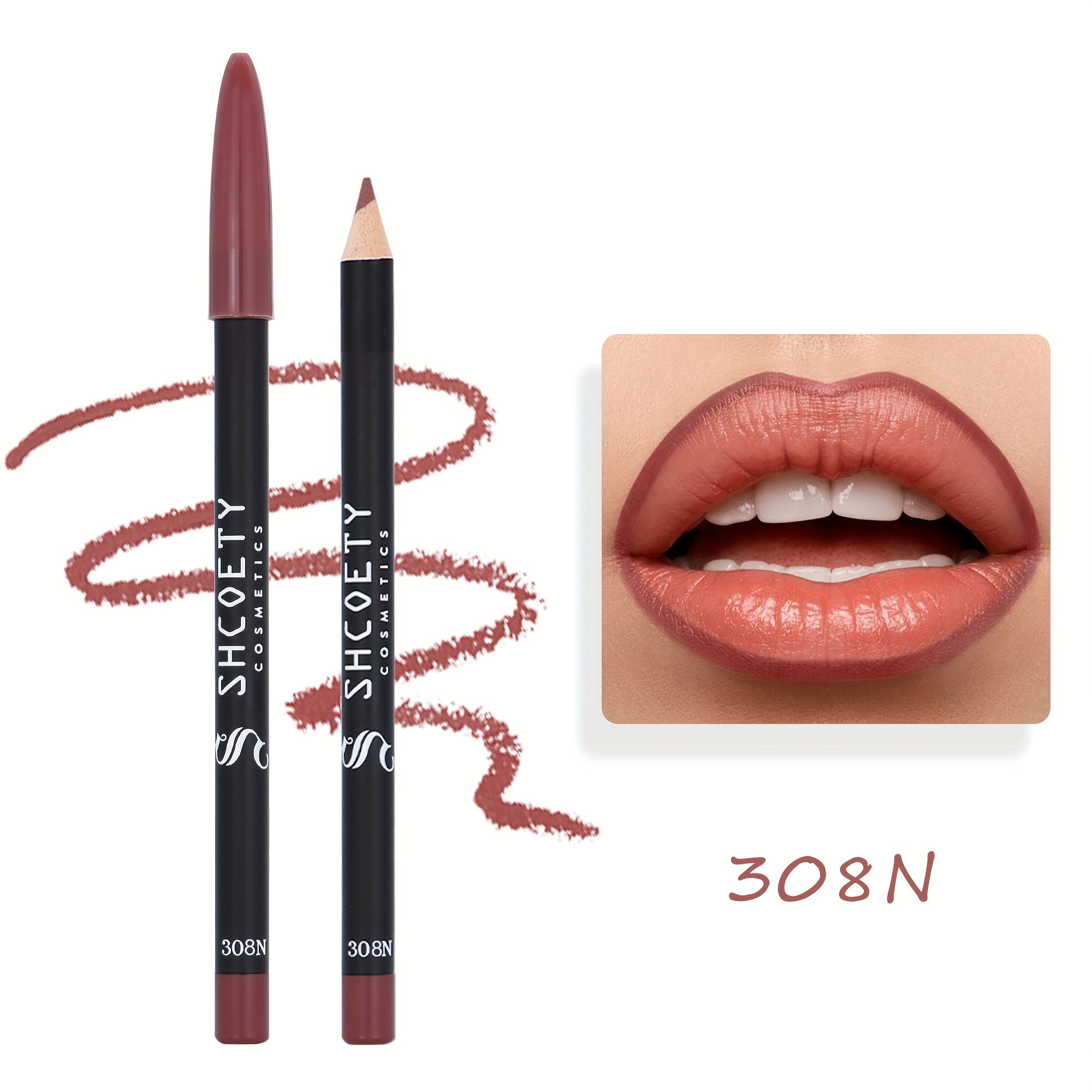 Women Matte Lip Liner Waterproof Long-Lasting 12 Colors Non-Fading Non-Stick Cup