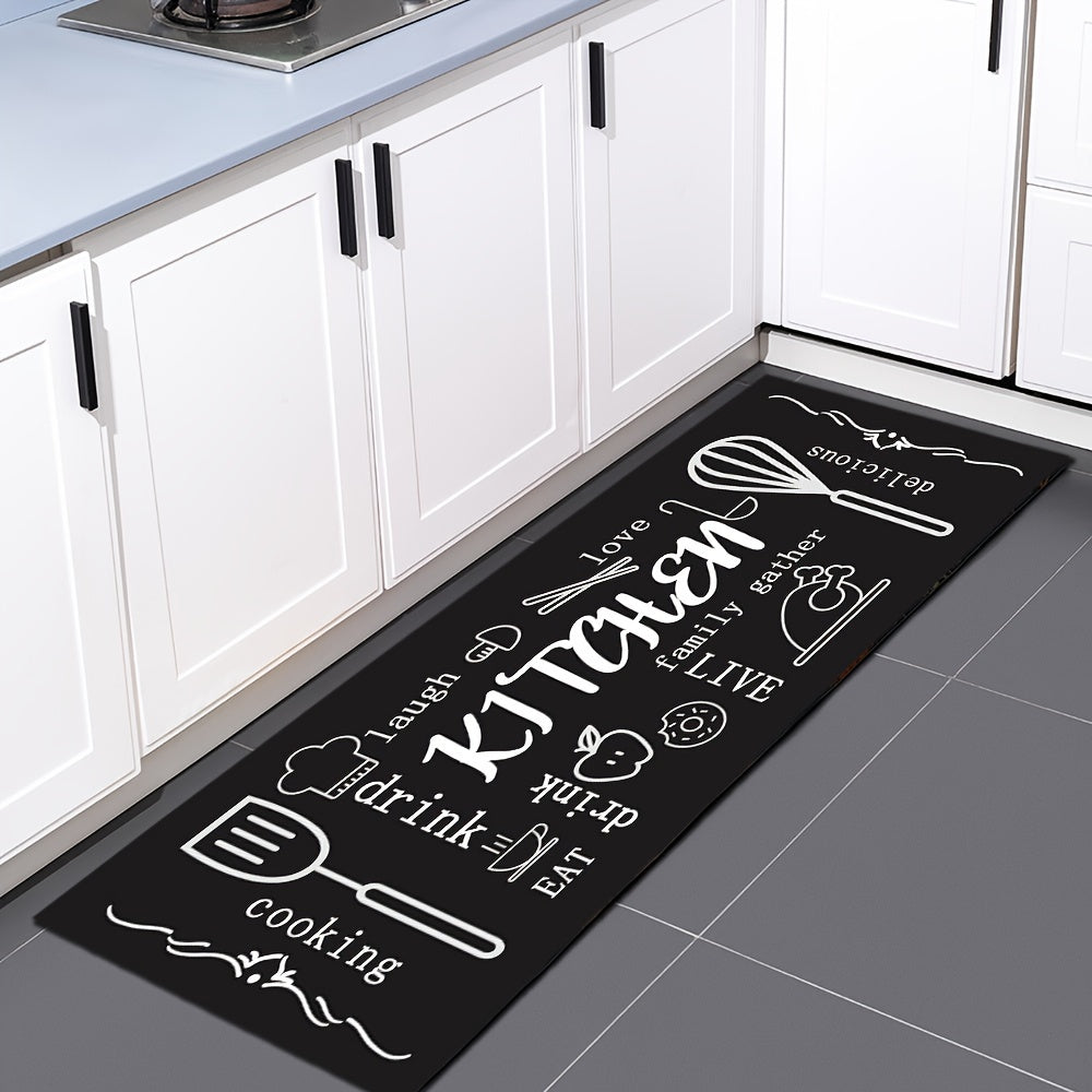 Absorbent Long Kitchen Mat Black Bottom Anti-slip Floor Mat for Bathroom Bedroom
