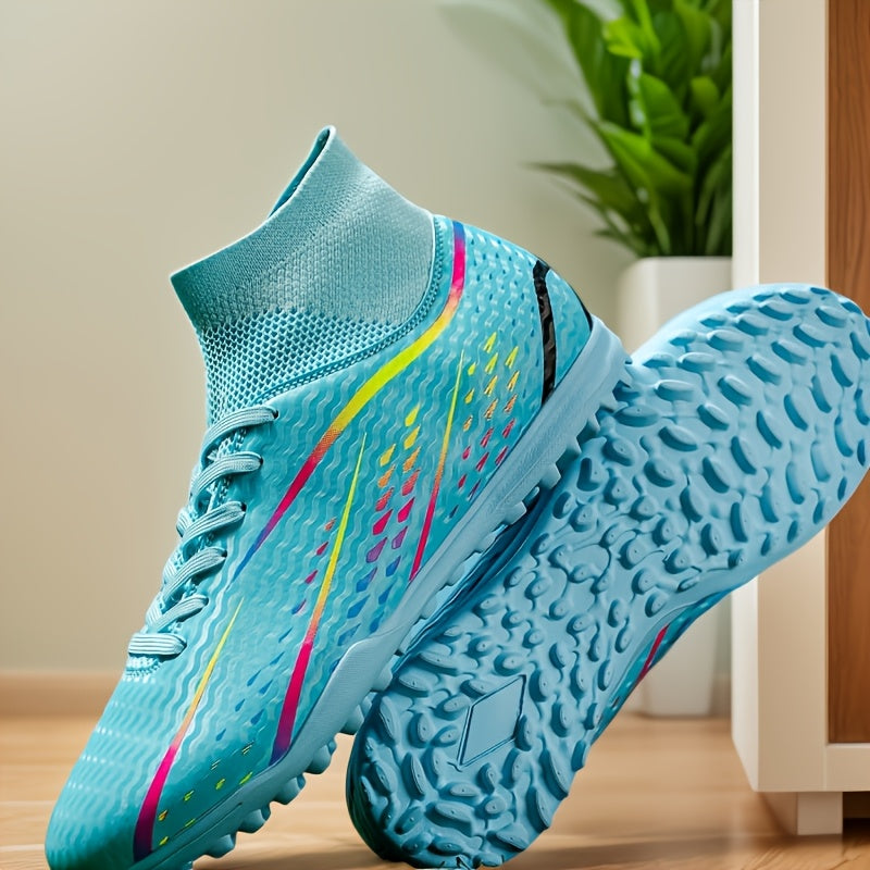 Men's Soccer Cleats Artificial Grass Outsole Lace-Up Faux Upper Rubber Sole