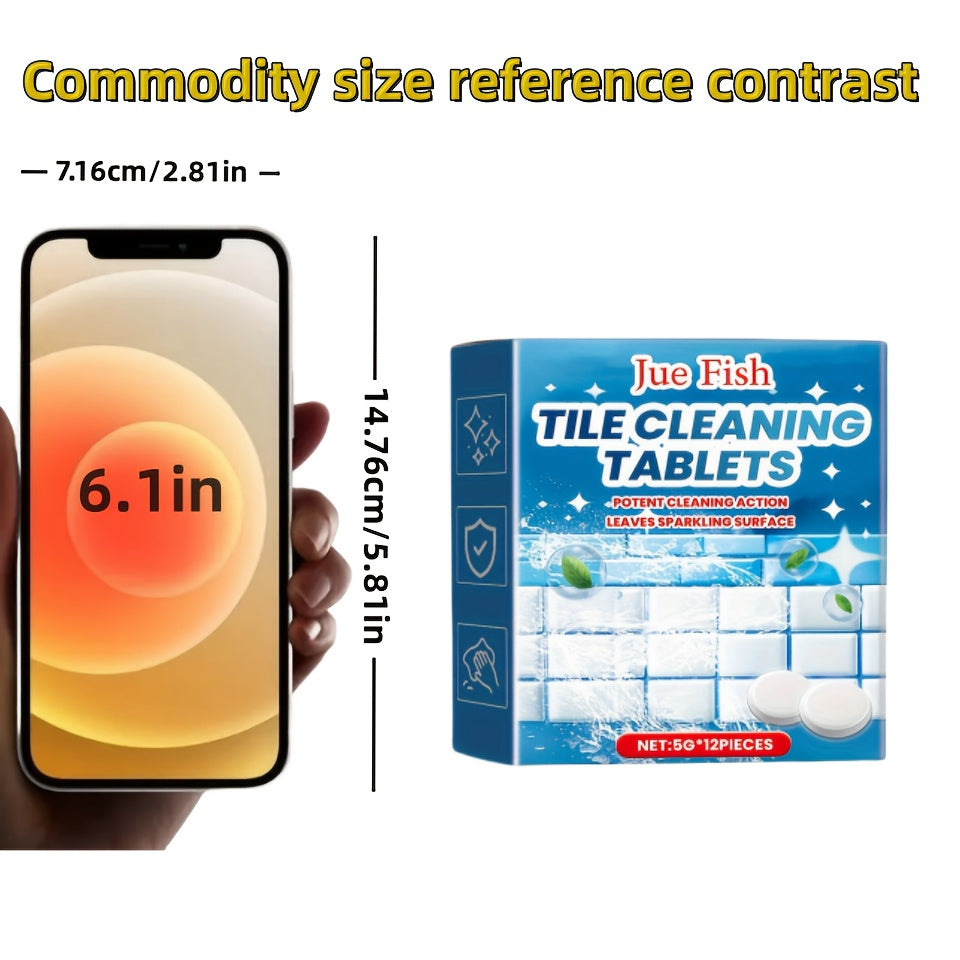 "Qizil Tile Tozalovchi Tabletkalari - 1 Paket, Hammom va Devor Plitalari uchun Yumshoq Limon Hidli Kislota Formulasi, Dog'larni Yo'qotadi va Sirtlarni Yaltiratadi"