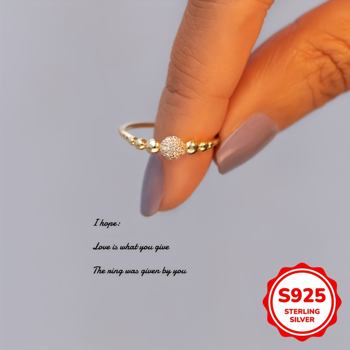 Потрясающее кольцо из стерлингового серебра S925 весом 1,5 г в форме круглого шара, украшенное синтетическим цирконием, демонстрирующее стильный и модный европейский и американский дизайн - обязательный аксессуар для женщин.