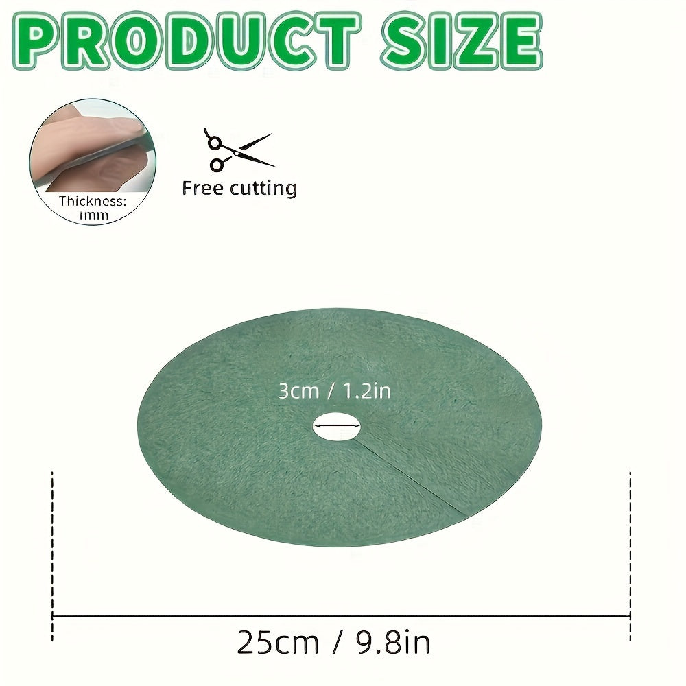 Green Reusable Tree Protector Rings Set of 6 Non-Woven Weed Barrier Mats Root Protection