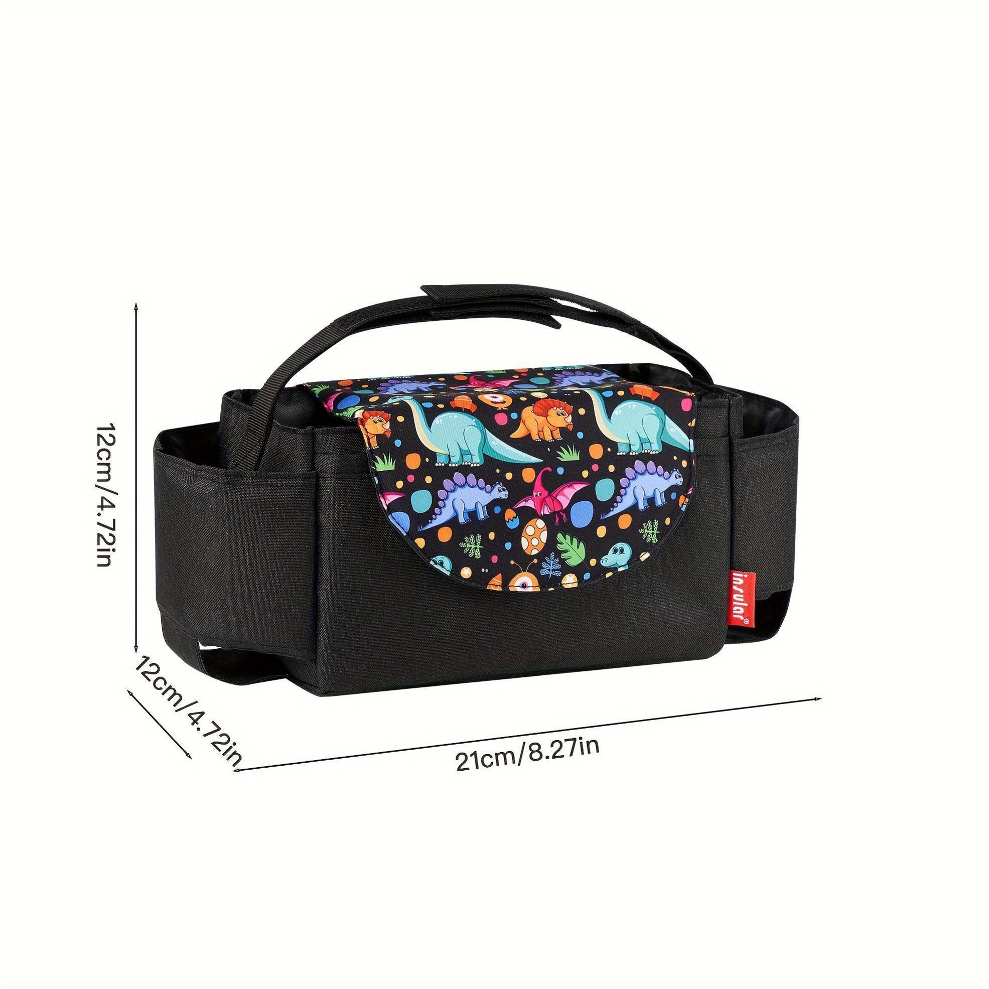 Органайзер для коляски для маленьких детей, изготовленный из прочного полиэстера с карманами для бутылочек и подгузников, идеален для занятых родителей.