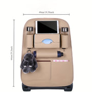 Faux Leather Car Seat Back Organizer with Multiple Pockets for Auto Accessories