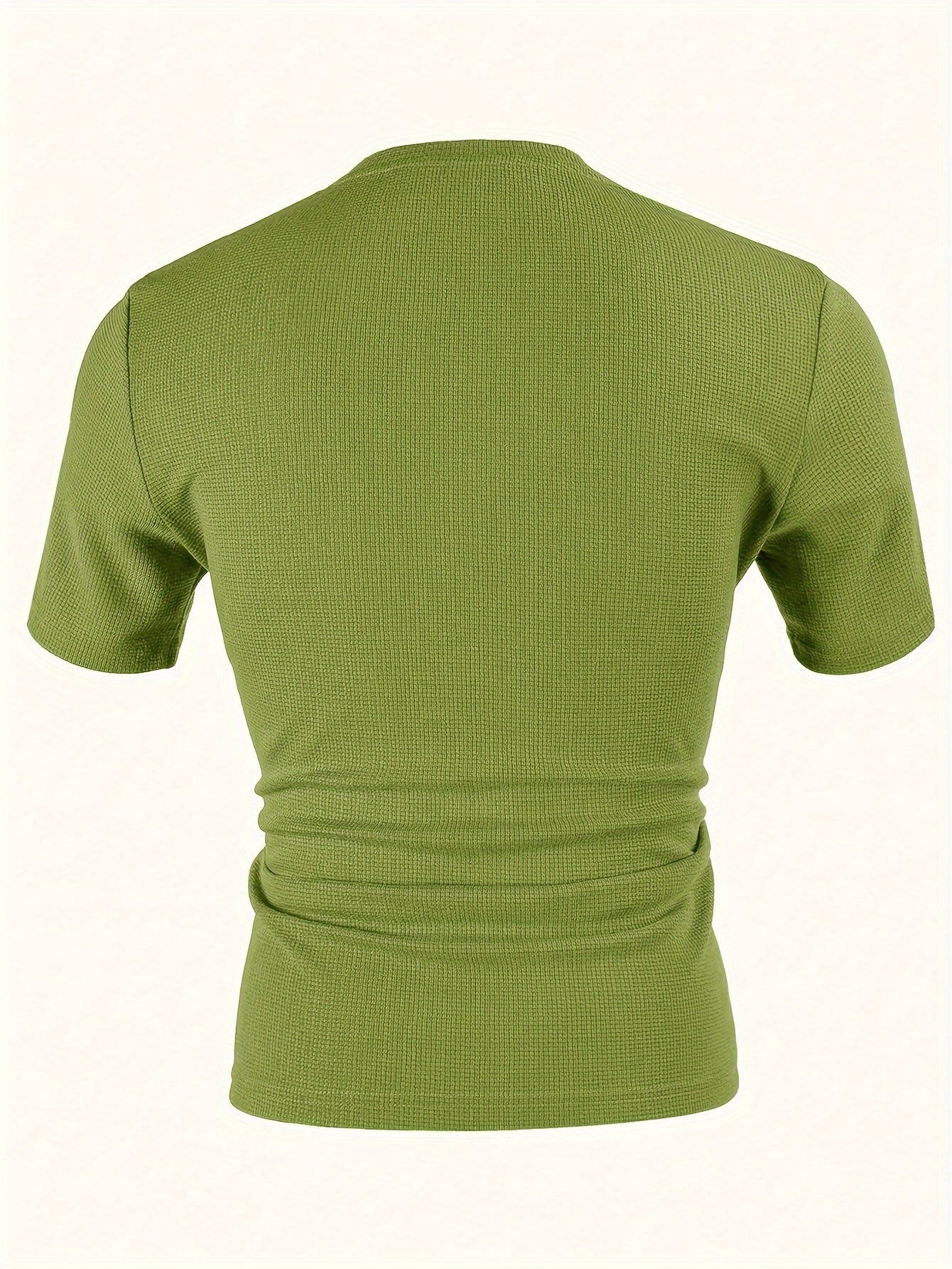 Erkaklar uchun tasodifiy V-yuvalangan trikotaj T-ko'ylagi, Silliq to'q sariq rangda, 100% polyester, mashinada yuvish mumkin, yozgi zaruriy.