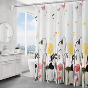 Dandelion Pattern Waterproof PEVA Shower Curtain with Anti-Rust Buttonholes for Bathroom
