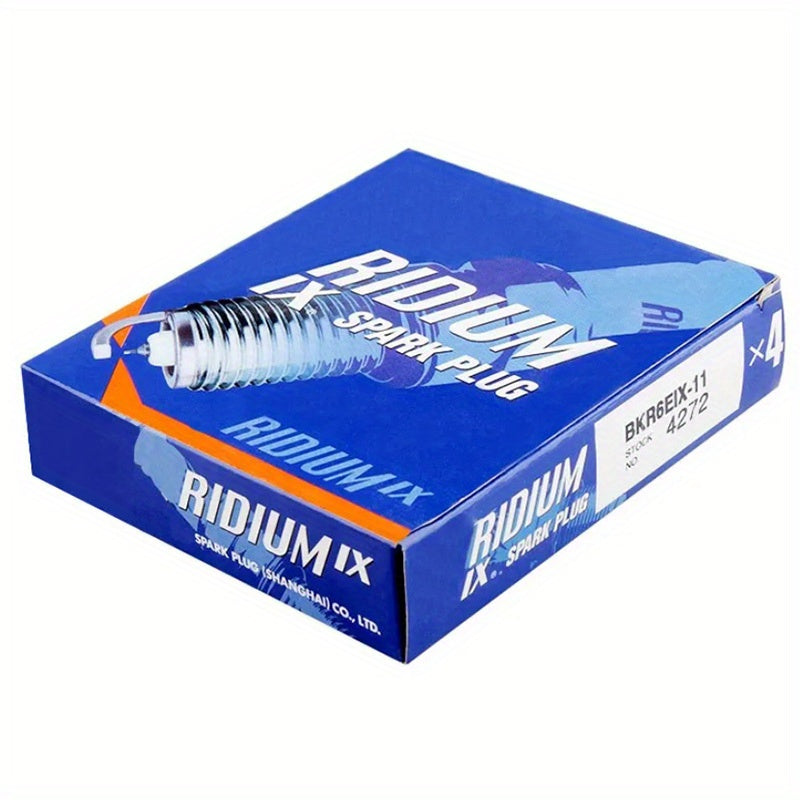 4 Pack Iridium Spark Plugs for Cars, BKR6EIX-11, High Performance