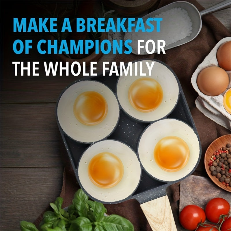 Nonstick Egg Frying Pan with 4 Holes for Omelettes Pancakes and Breakfast