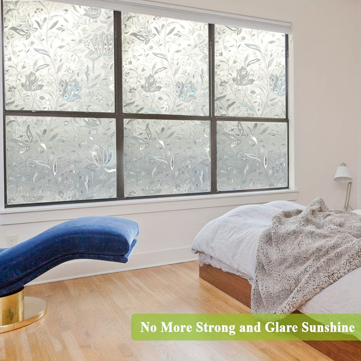 Tulip Glass Decal Roll Modern Floral Privacy Window Film Frosted PVC