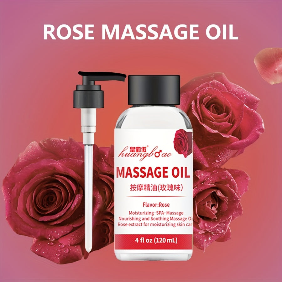 Sensual Rose Massage Oil for Couples Full Body Moisturizing Alcohol-Free