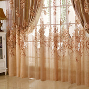 Sheer Curtain with Flower Pattern Translucent Rod Pocket Living Room Decor