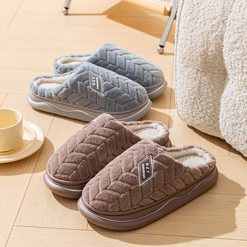 Women's Plush Slippers Warm Anti-slip Indoor Footwear for Autumn and Winter