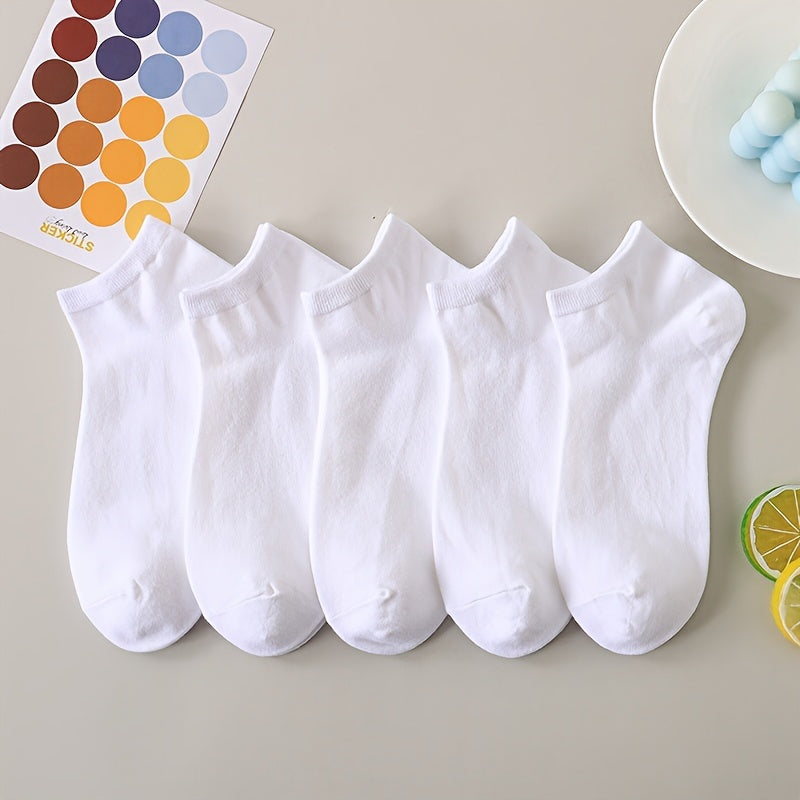 Мужские однотонные носки до щиколотки, 5 пар, дышащие, впитывающие пот, для улицы