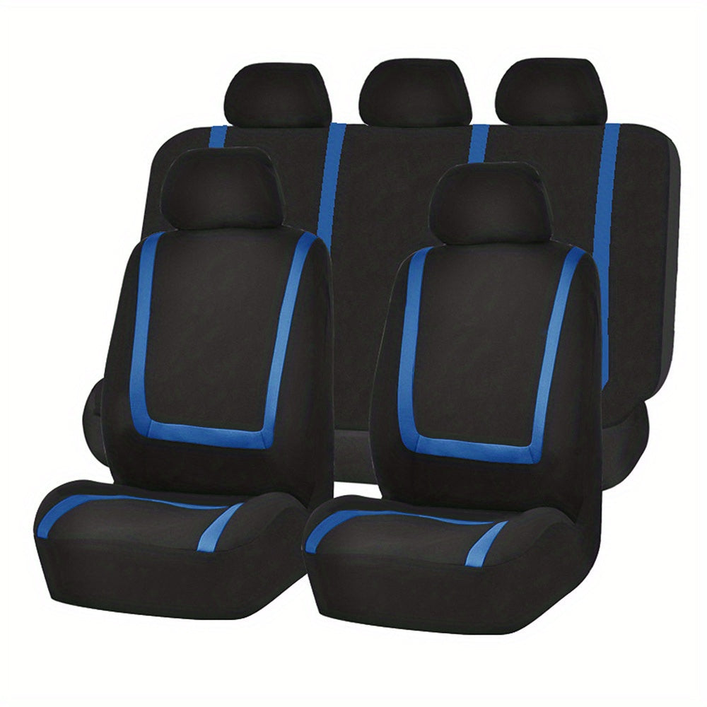 Universal 5-Seat Car Seat Cover Set Soft Breathable Polyester