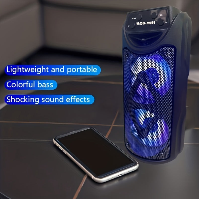 XSound Portativ Simsiz Dinamik, Ikki 4-Dyuymli Stereo Ovoz, USB Zaryadlash, Qayta Zaryadlanadigan Litiy Batareya, Siri Boshqaruvi, LED Rangli Chiroqlar, FM Radio, TF Kartasi Slot. Tashqi Kamping uchun Ideal.