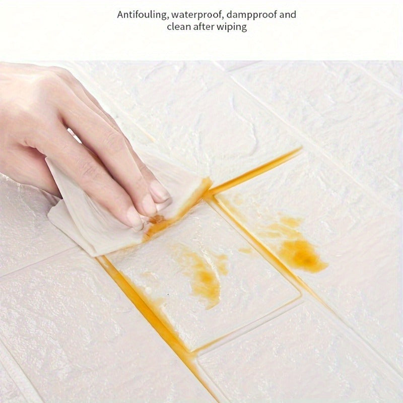 3D g'isht devor qoplamasi stikerlari, suv o'tkazmaydigan, zamonaviy ko'pik teksturasi, yotoqxona va uy bezaklari uchun